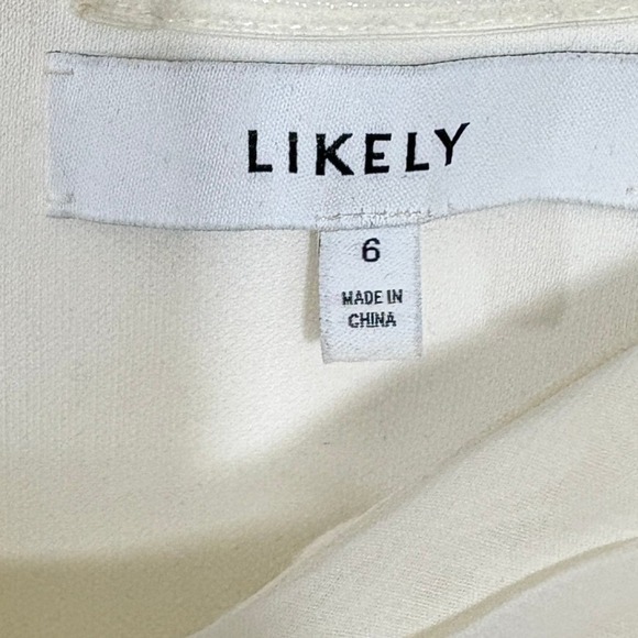 LIKELY Marley White Off The Shoulder Draped Mini Dress Size 6 S - Picture 2 of 7